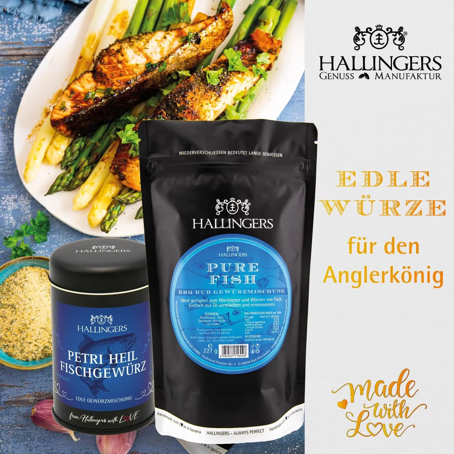 Petri Heil (großer Fischergruß Fisch-Rub, Öl, Gewürze, Nougat, Pralinen, Schoki & mehr) - Feinkost-Set, XXL-Geschenkkorb Gourmet