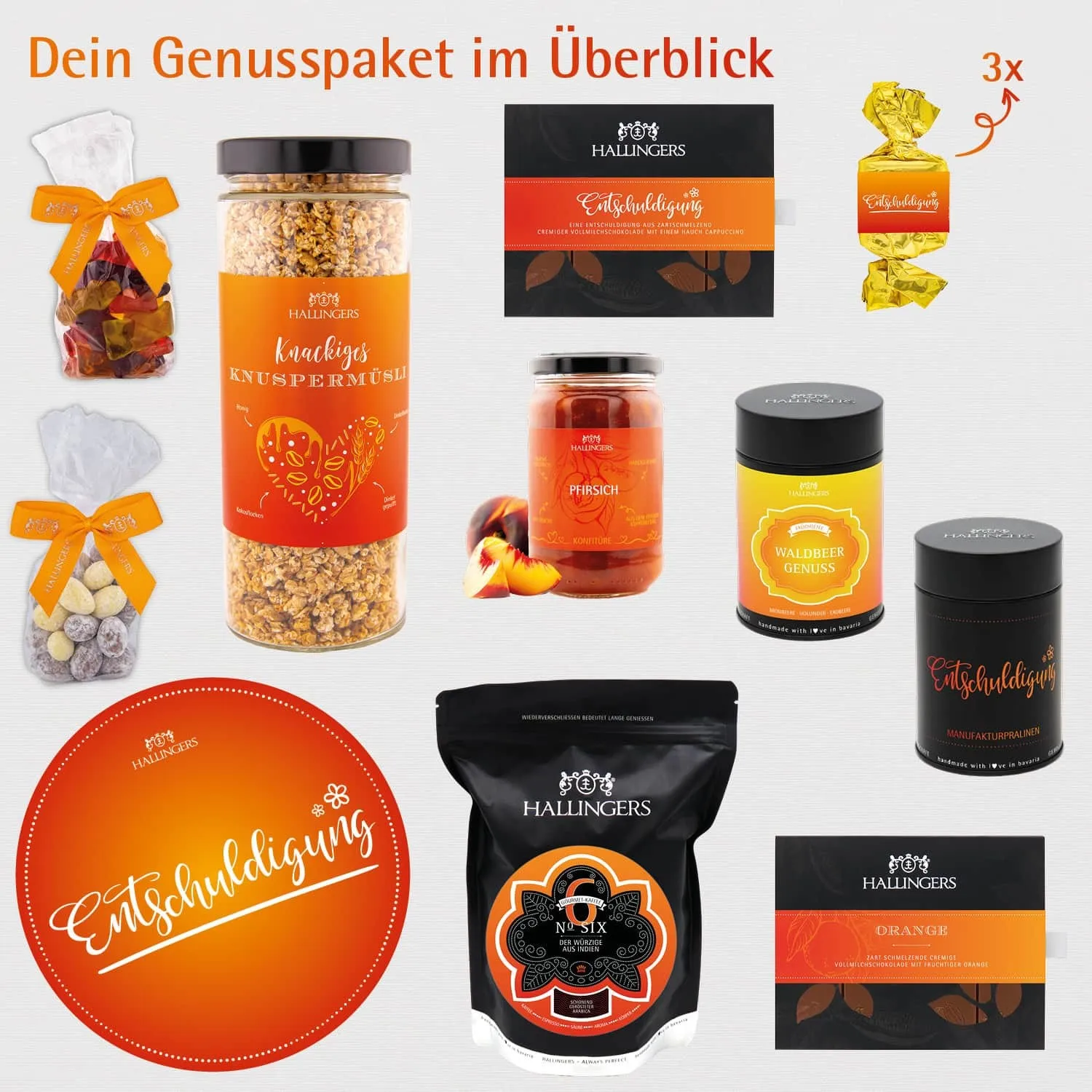 Entschuldigung (große Entschuldigung Müsli, Konfitüre, Kaffee, Tee, Nougat, Schoki & mehr) - Feinkost-Set, XXL-Geschenkkorb Gourmet