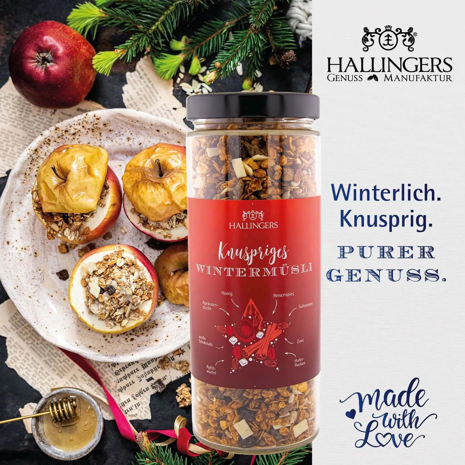 BESONDERS STATT GEWÖHNLICH - Edition \Frohes Fest\: Während andere auf Masse setzen, entsteht echter Feinkost-Genuss durch perfekt abgestimmte Spezialitäten (große Selektion Nougat, Müsli, Kaffee, Duftkerze, Gewürz, Schoki & mehr)