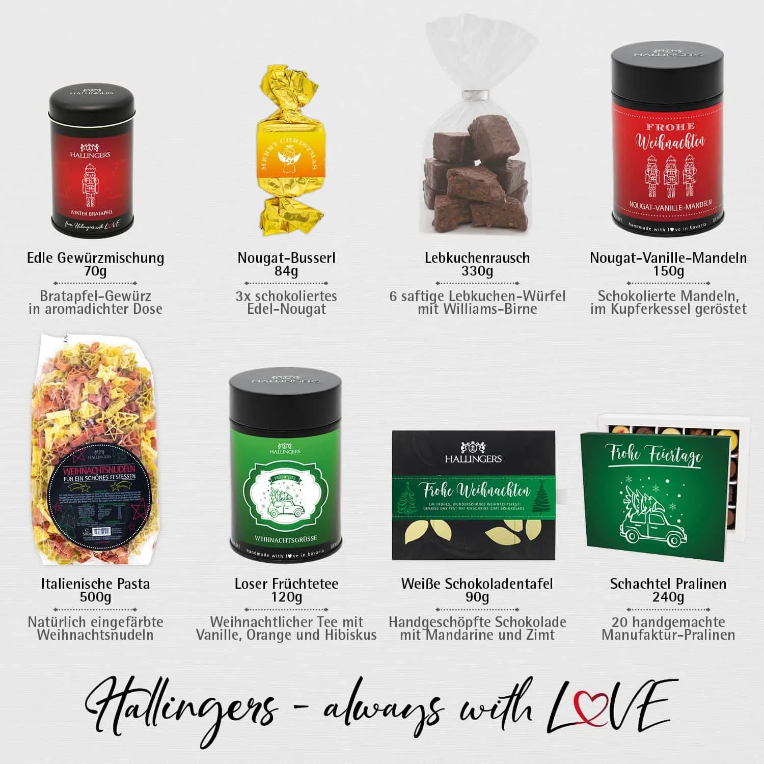 Frohe Feiertage (große Selektion Pralinen, Nougat, Tee, Duftkerze, Pasta, Lebkuchen & mehr) - Feinkost-Set, XXL-Geschenkkorb Gourmet