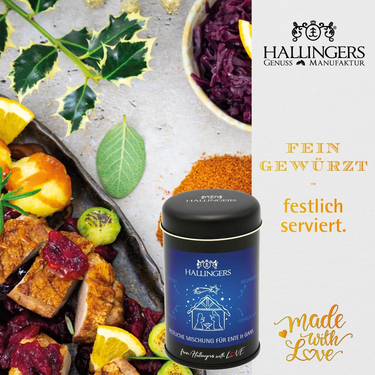 BESONDERS STATT GEWÖHNLICH - Edition \Fröhliche Weihnachten\: Während andere auf Masse setzen, entsteht echter Feinkost-Genuss durch perfekt abgestimmte Spezialitäten (große Selektion Pasta, Lebkuchen, Gewürz Nougat Badesalz Schoki & mehr)