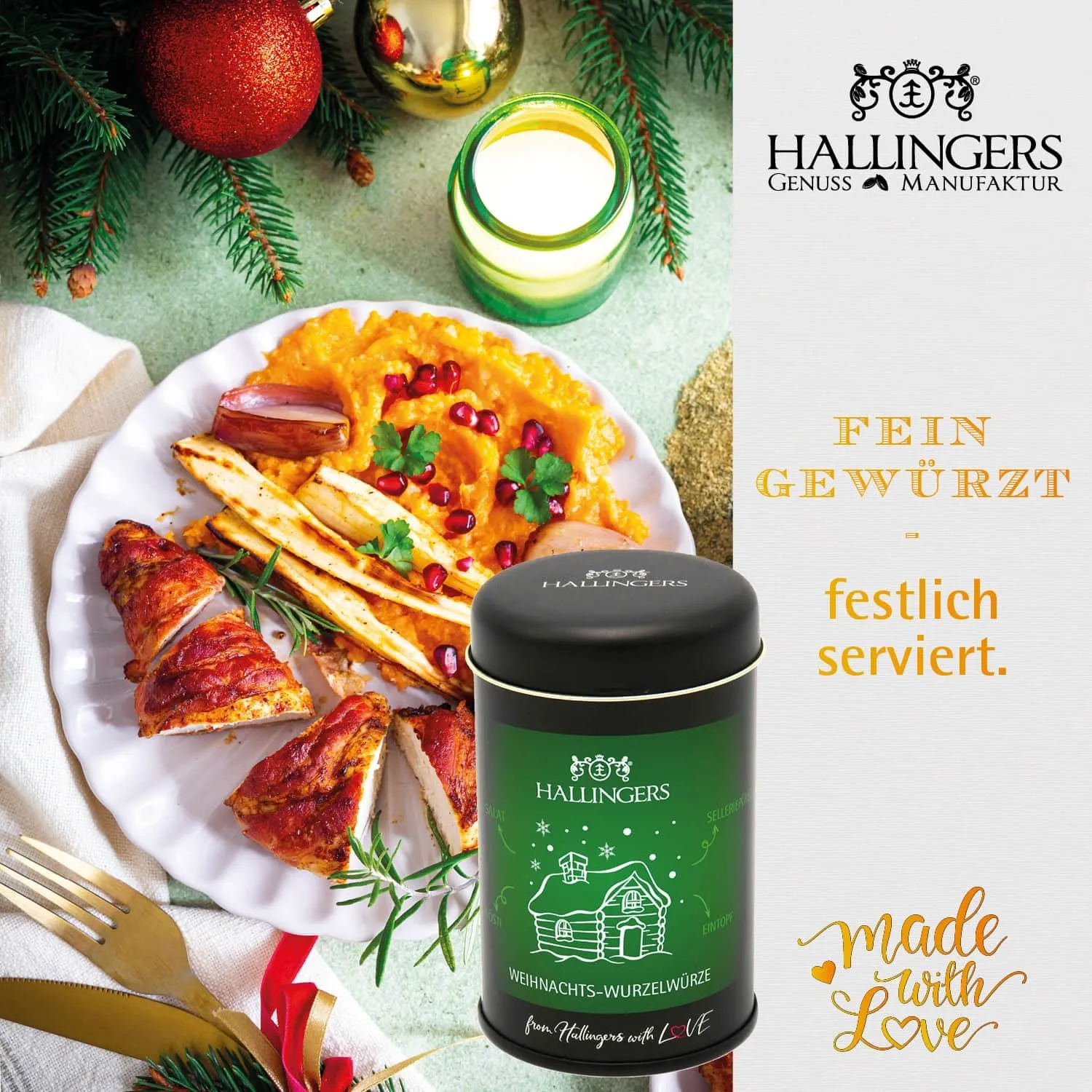 BESONDERS STATT GEWÖHNLICH - Edition \Frohe Weihnachten\: Während andere auf Masse setzen, entsteht echter Feinkost-Genuss durch perfekt abgestimmte Spezialitäten (große Selektion Pralinen, Pasta, Lebkuchen, Nougat, Duftkerze, Tee & mehr)