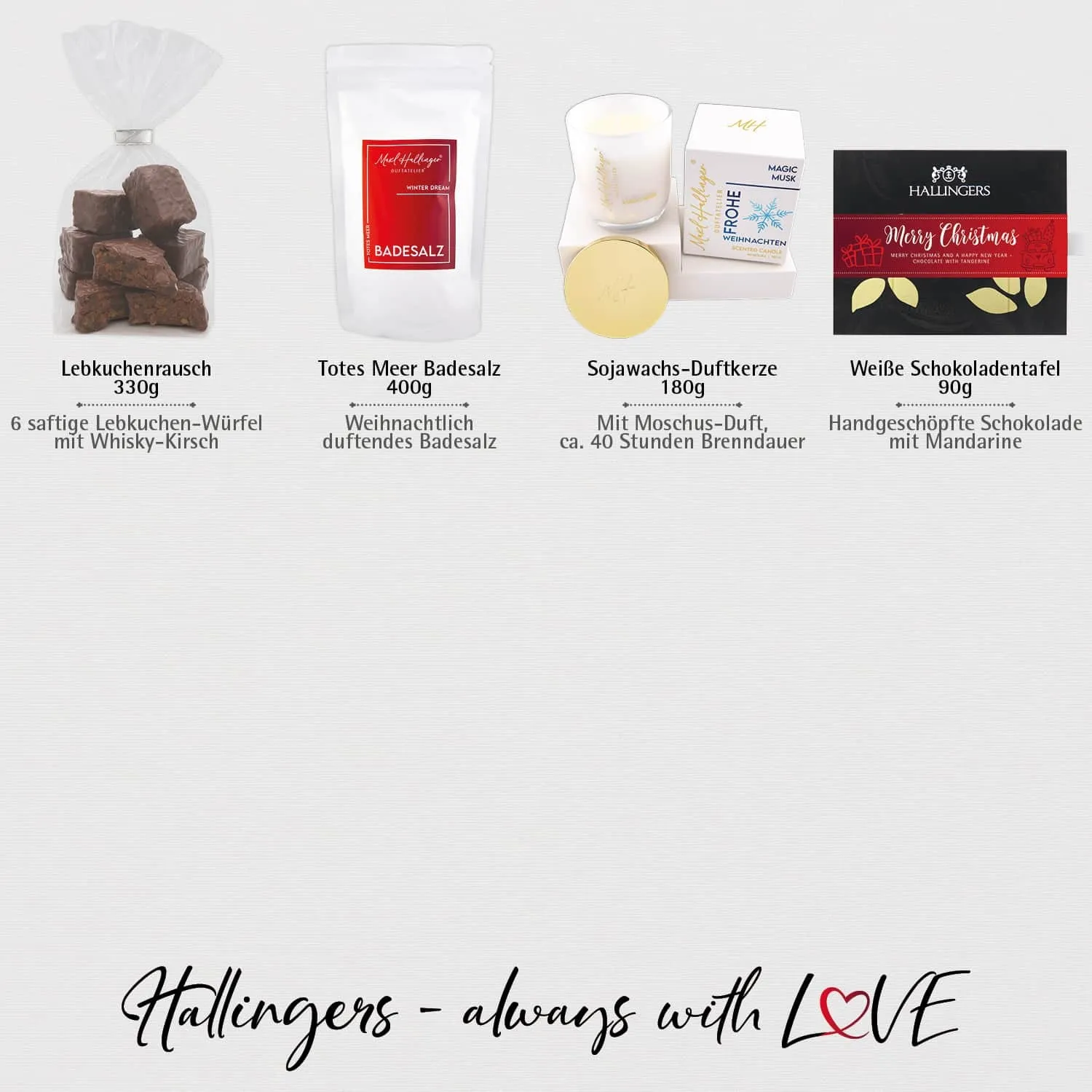 Merry Christmas (große Selektion Pralinen Lebkuchen Gewürz Nougat Badezusatz & mehr) - Feinkost-Set, XXL-Geschenkkorb Gourmet
