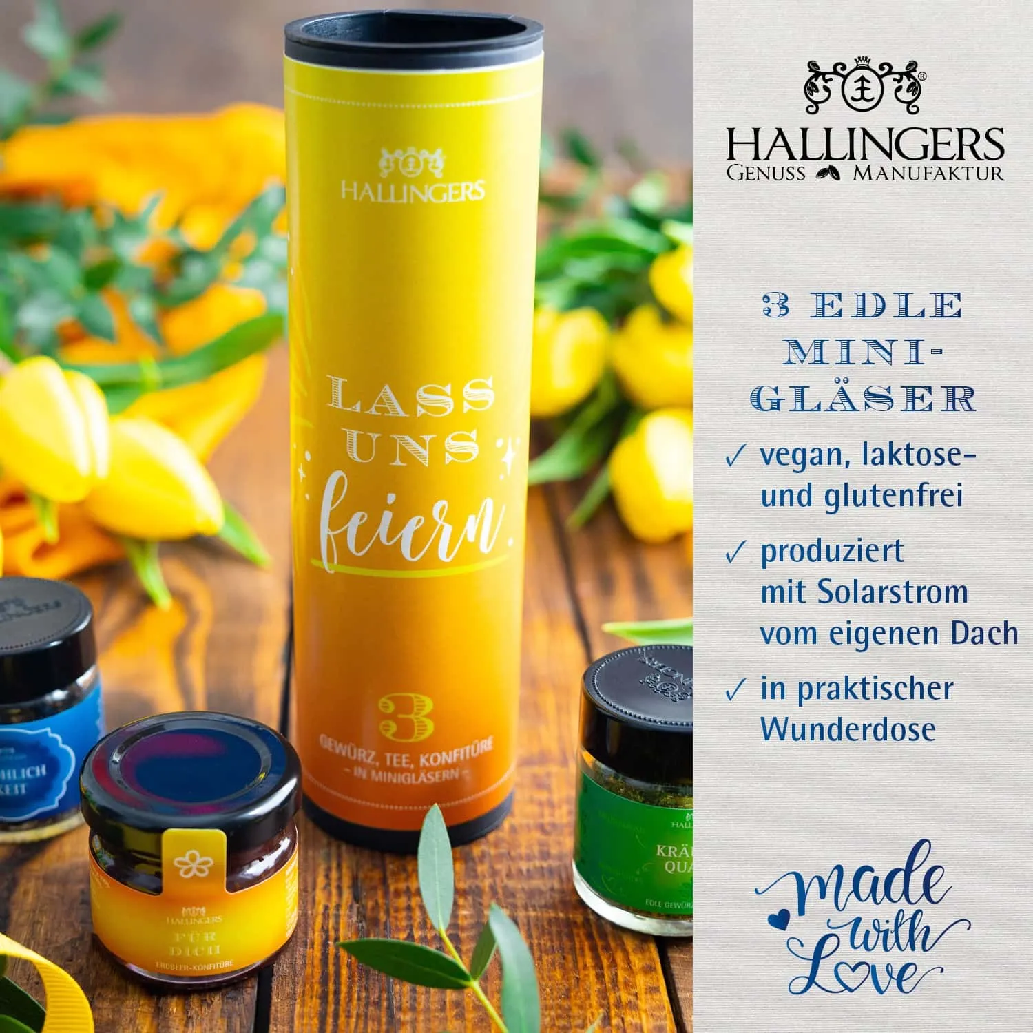 FEINKOST SET IN DER GESCHENKDOSE - 3 Minigläser mit ausgewählten Feinkost-Spezialitäten, stilvoll verpackt in einer edlen Geschenkdose. Die besondere Geschenkidee für Feinschmecker, Genießer & genussvolle Überraschungsmomente