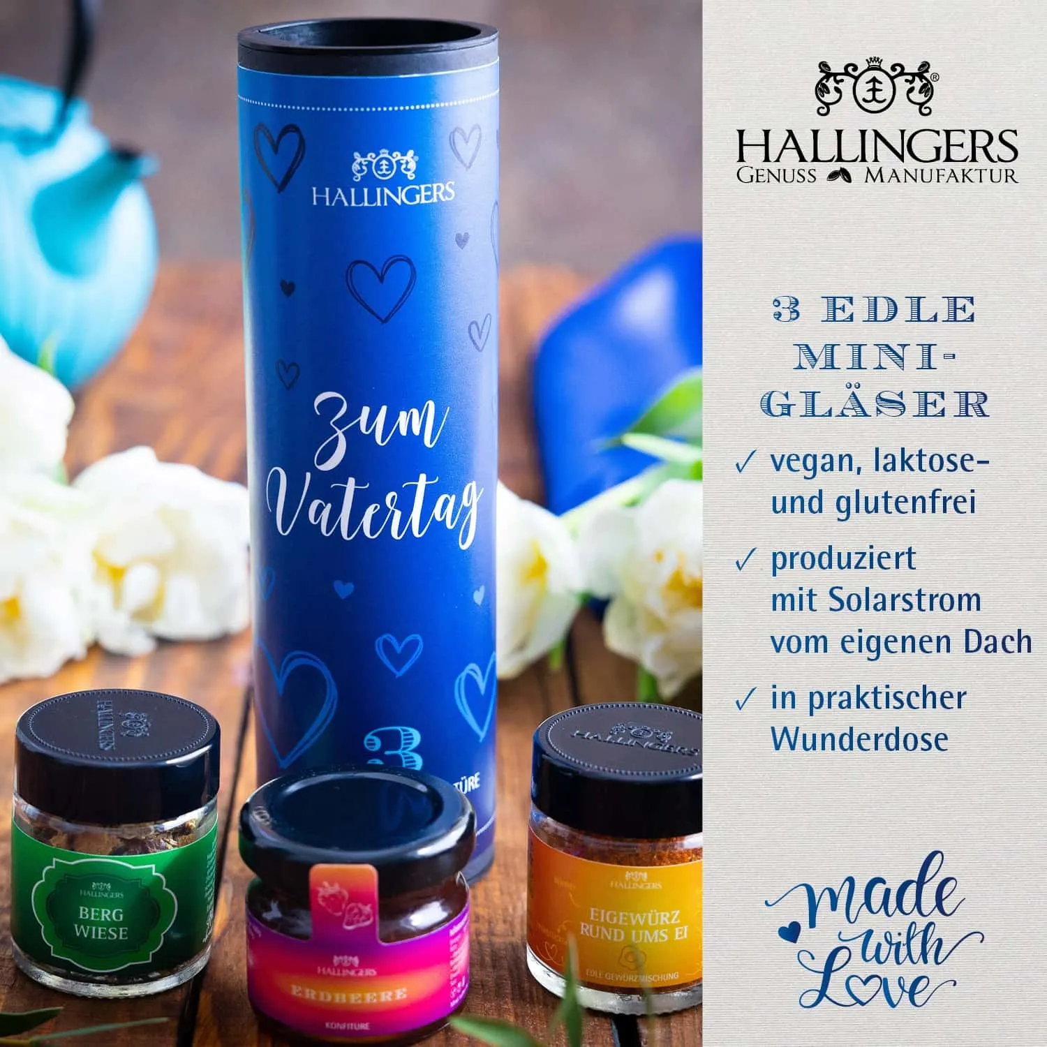 FEINKOST SET IN DER GESCHENKDOSE - 3 Minigläser mit ausgewählten Feinkost-Spezialitäten, stilvoll verpackt in einer edlen Geschenkdose. Die besondere Geschenkidee für Feinschmecker, Genießer & genussvolle Überraschungsmomente