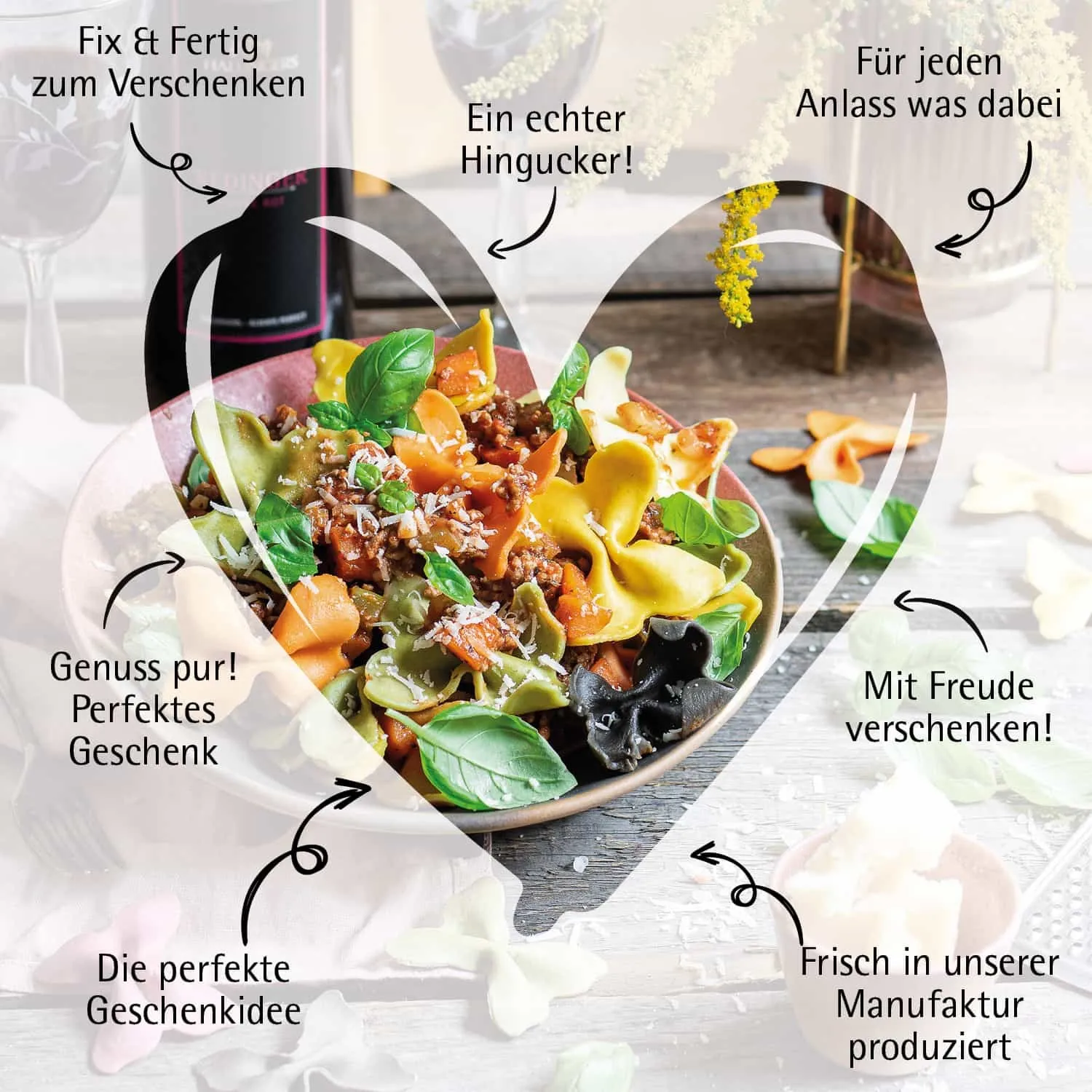 Pasta Time (großes Mitbringsel Wein, Bunte Nudeln, Olivenöl, Schokolade & Pasta-Gewürz) - Feinkost-Set, Gourmet-Auswahl XXL