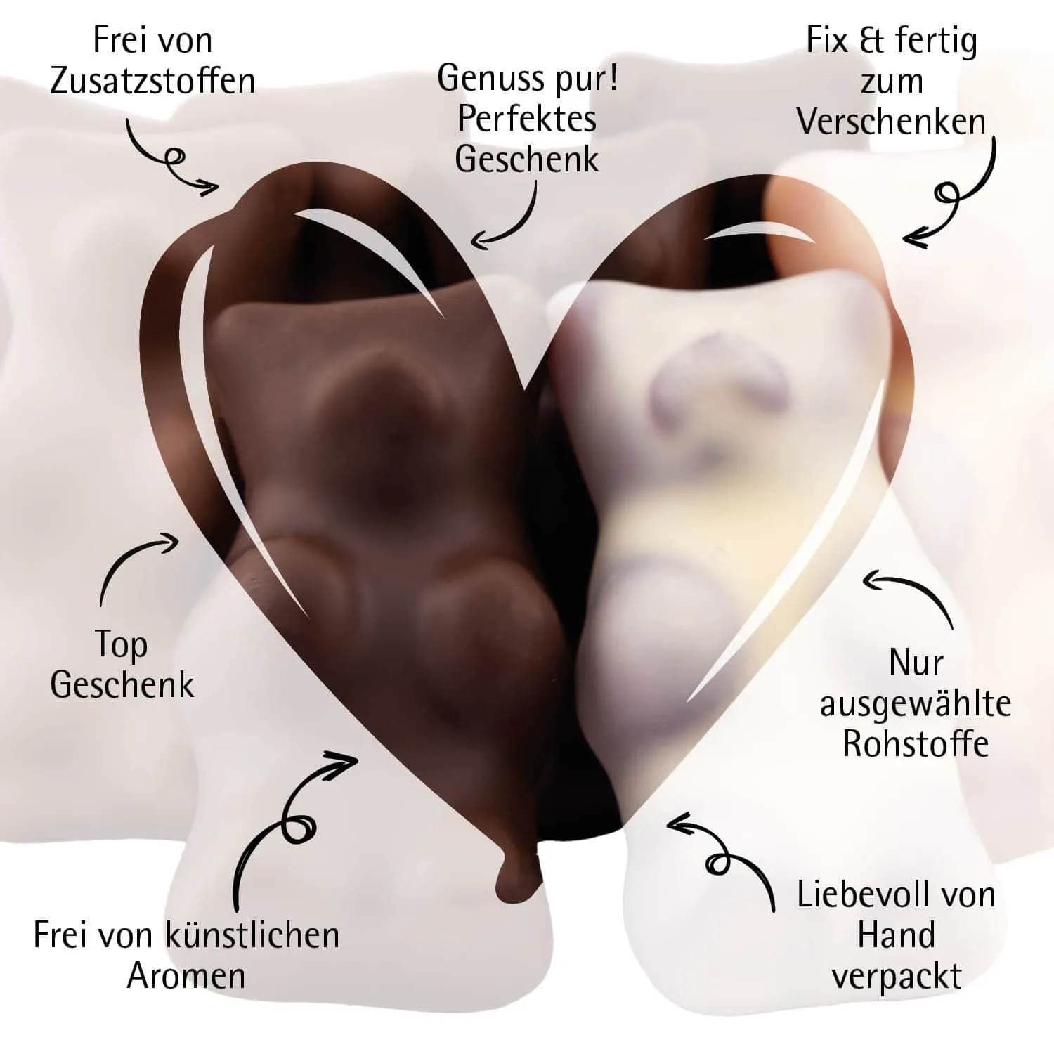 Schokolierte Fruchtsaftbärchen - Fruchtsaftbärchen, XXL schokoliert handmade
