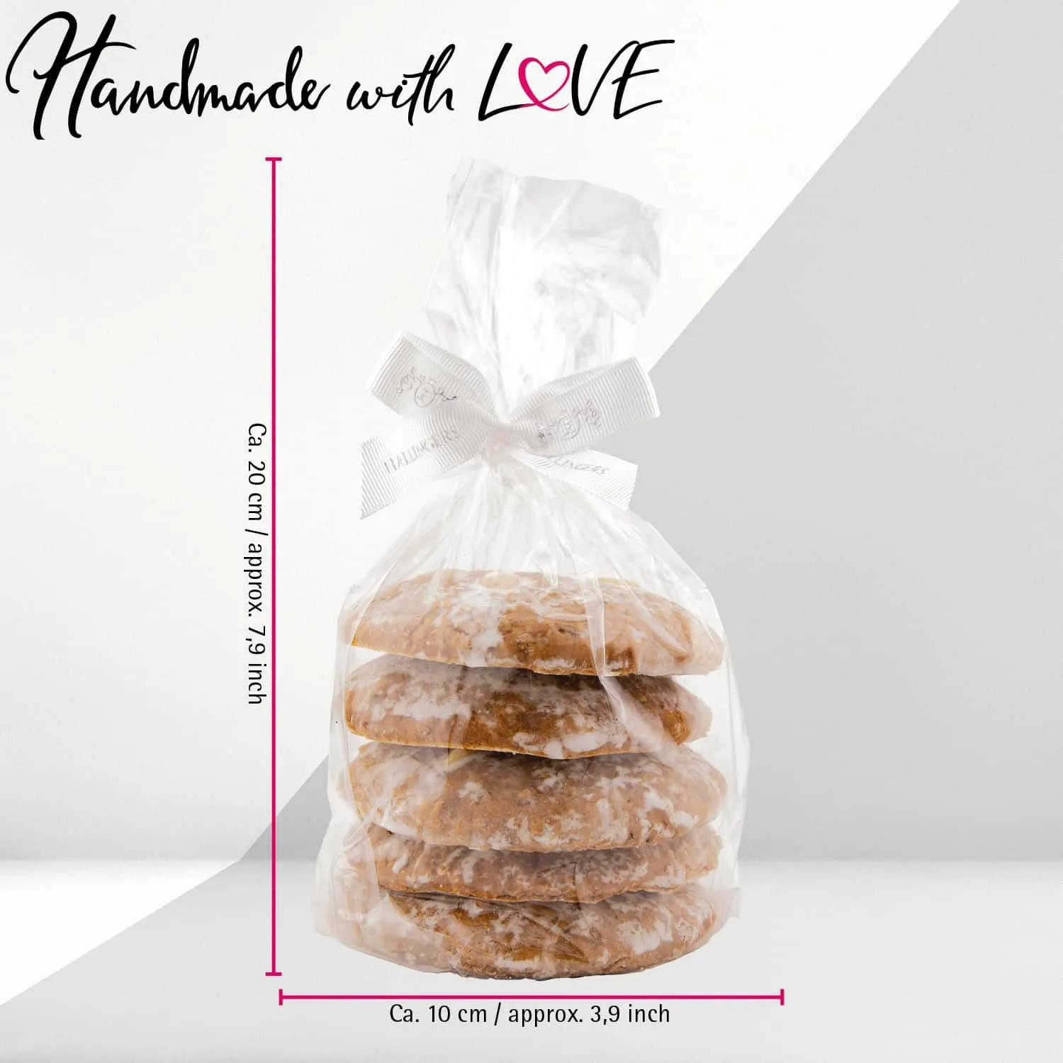 Weiß Glasiert - Elisen-Lebkuchen, handmade hoher Kernanteil