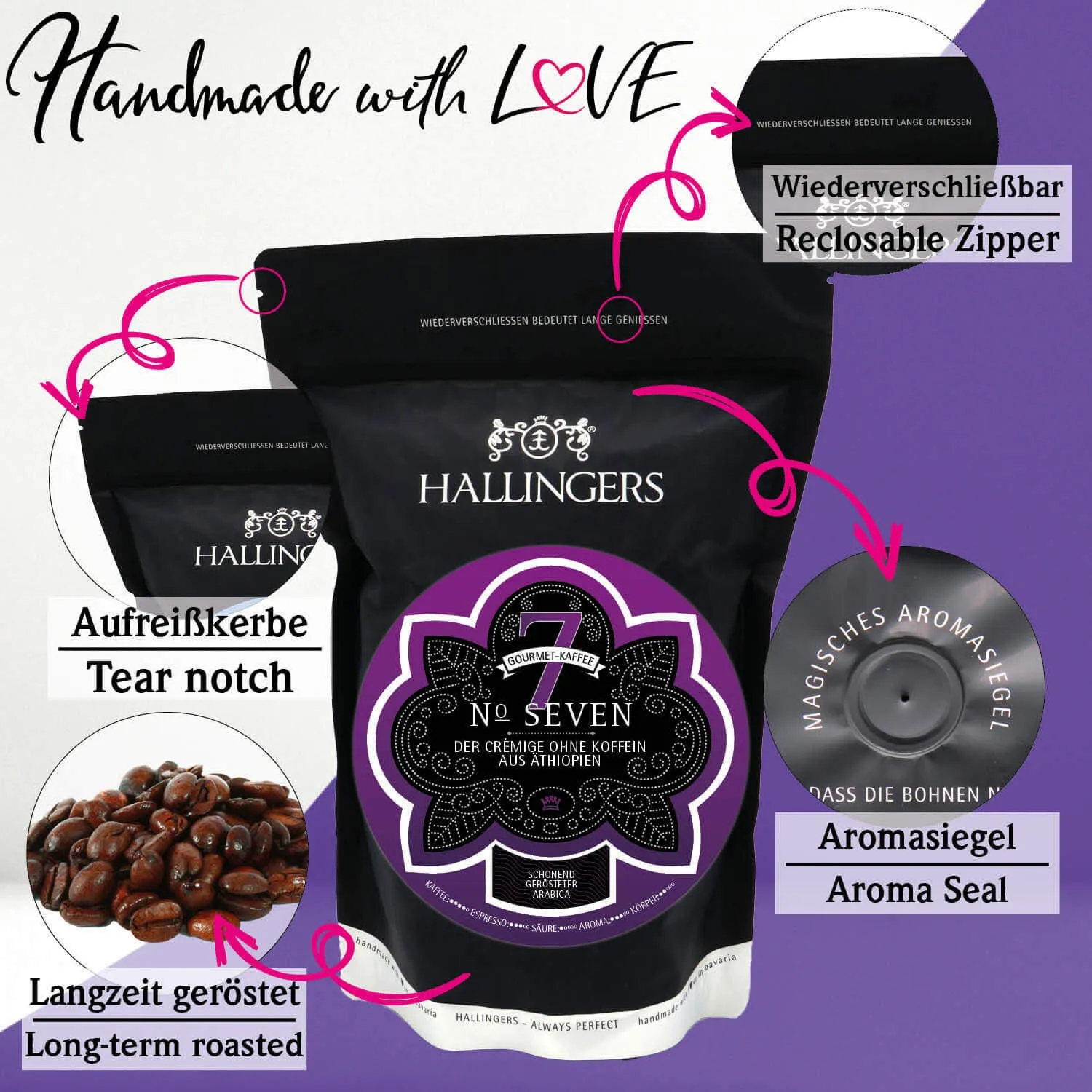 No. Seven (aus Äthiopien) - Koffeinfreier Kaffee, langzeit geröstet