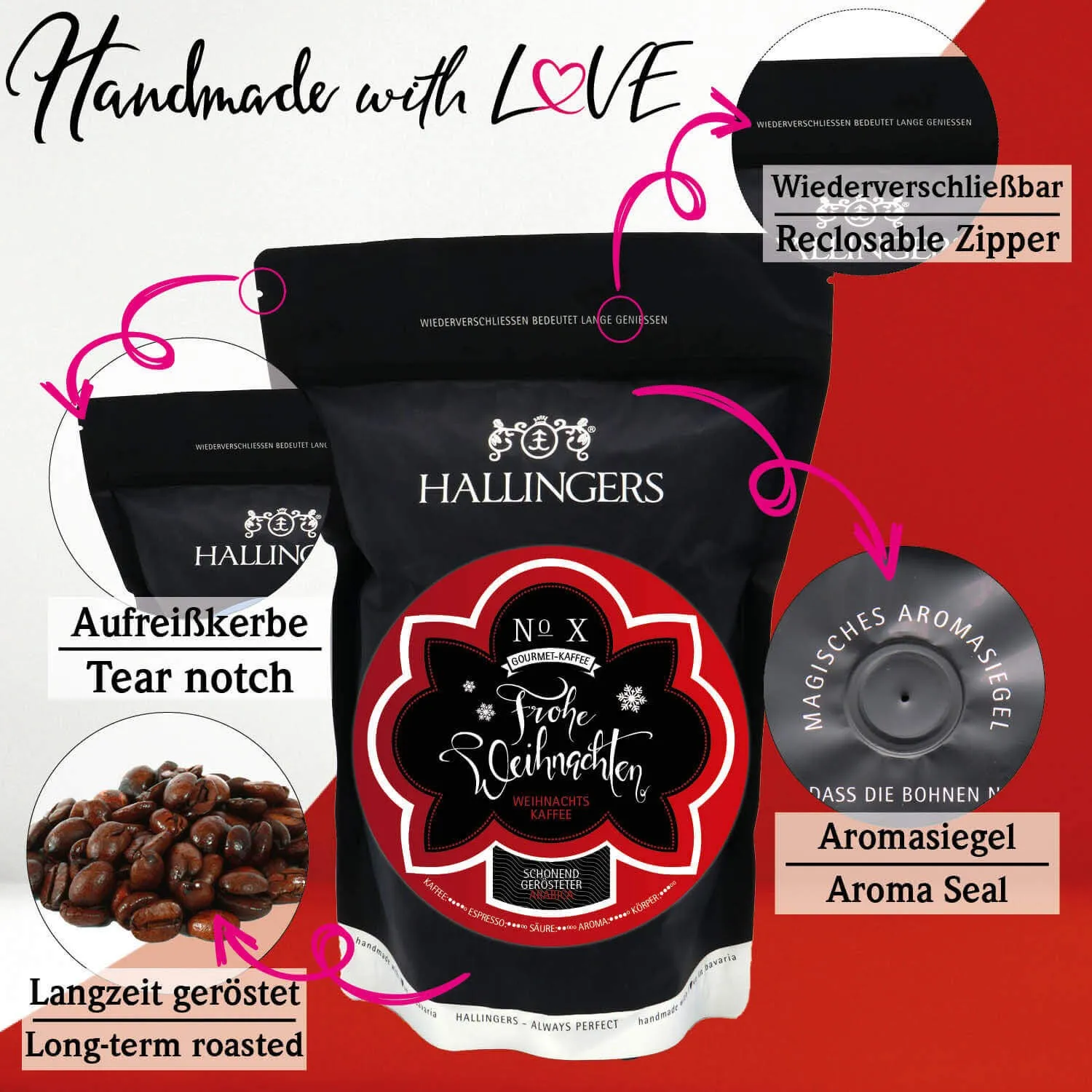 No. X Frohe Weihnachten - Edel-Kaffee, langzeit geröstet
