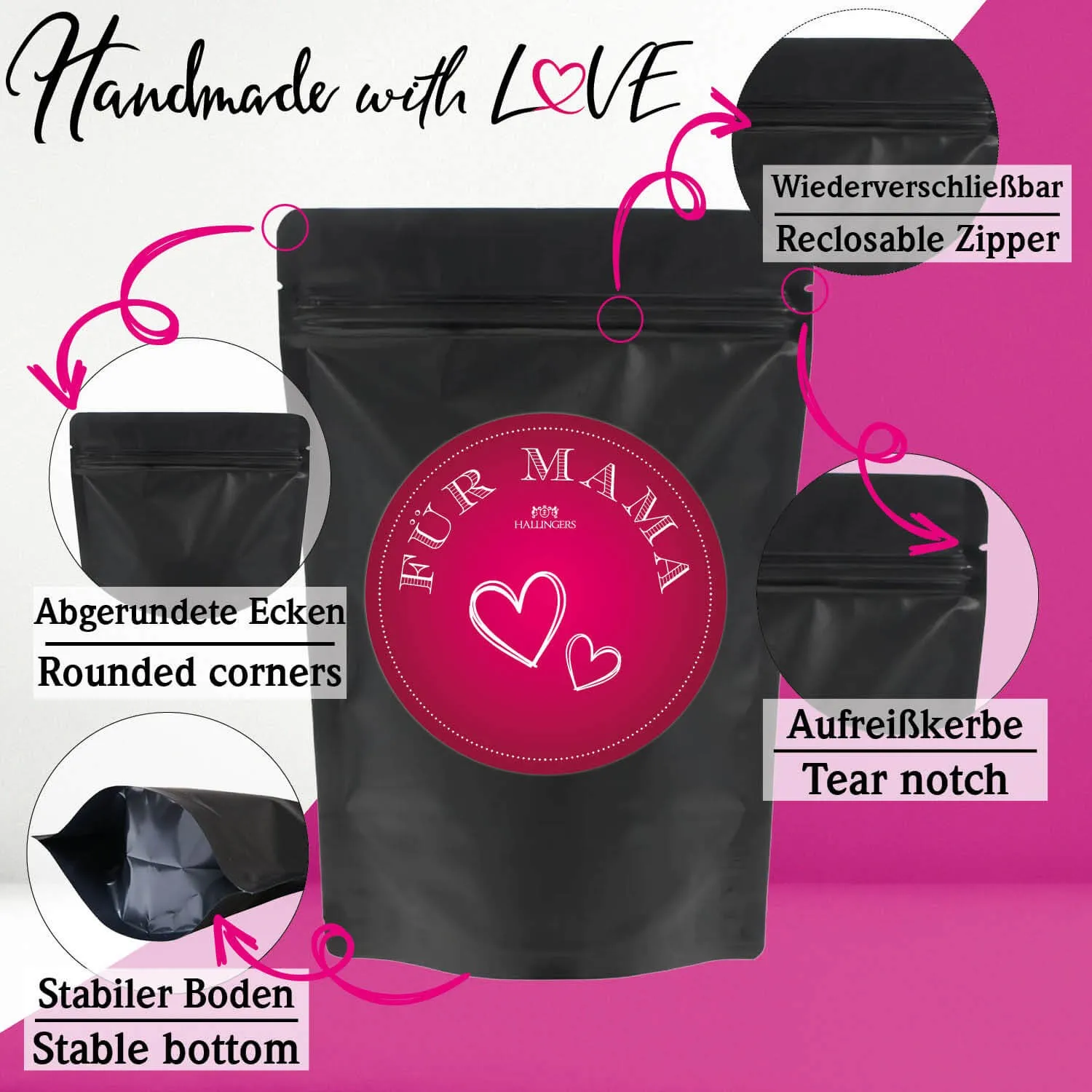 Für Mama (kleines Mitbringsel Nougat-Busserl, Basilikum-Olivenöl & Gewürz) - Feinkost-Set, Gourmet-Auswahl Wundertüte