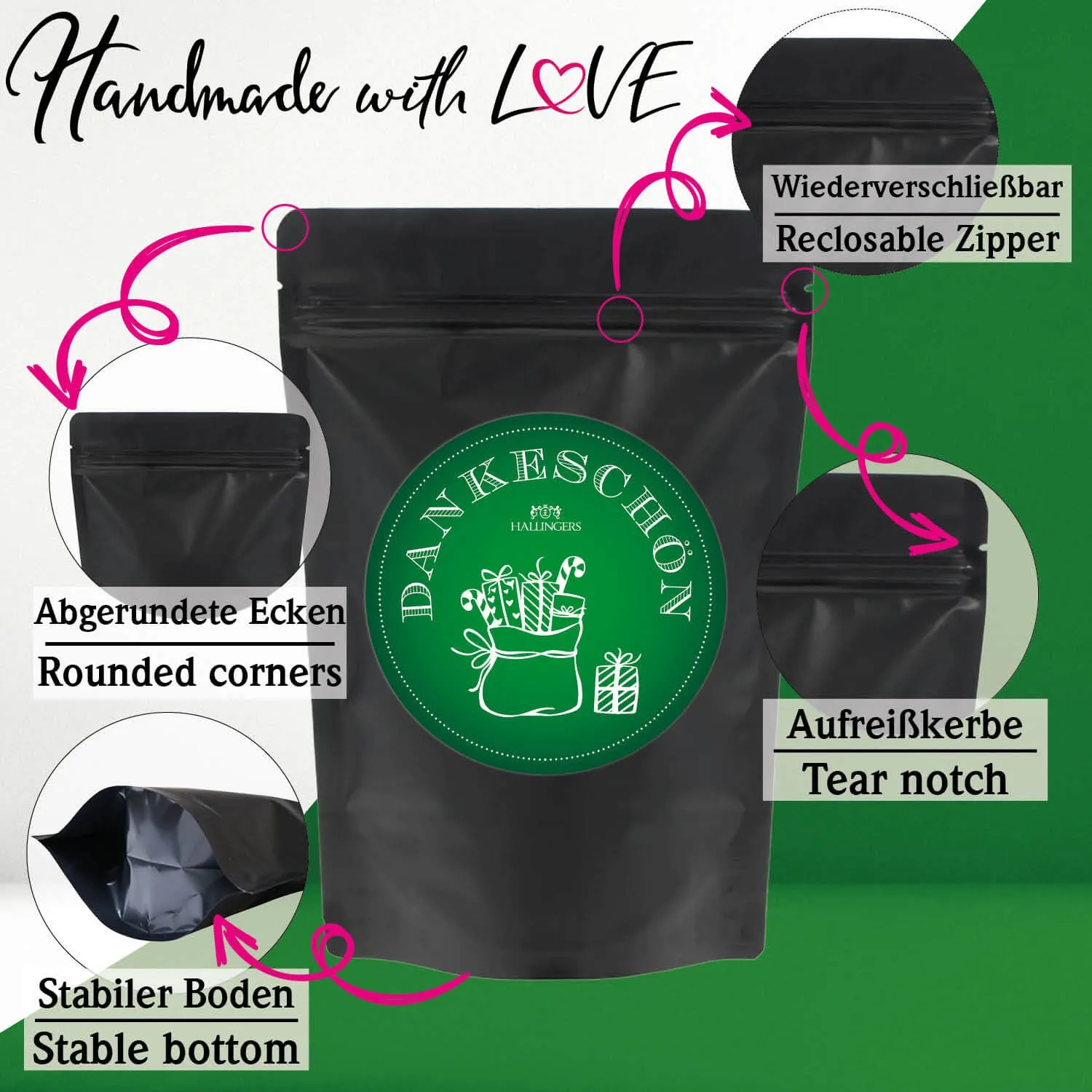 Dankeschön (kleines Mitbringsel 2 Weihnachts-Tees & 1 Winter-Gewürz im Glas) - Feinkost-Set, Gourmet-Auswahl Wundertüte