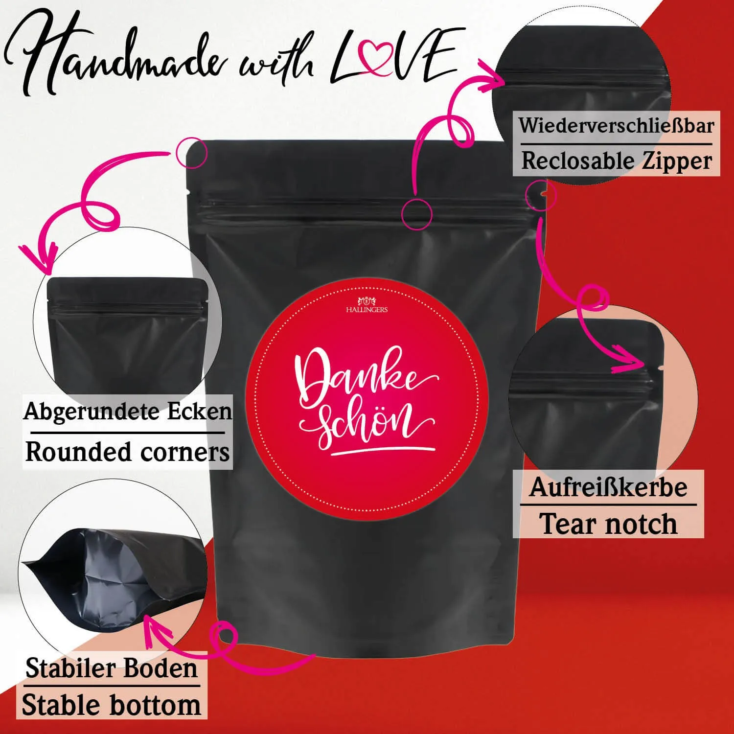 Dankeschön (kleines Dankeschön Nougat-Busserl, Salatgewürz & Gratin-Gewürz) - Feinkost-Set, Gourmet-Auswahl Wundertüte