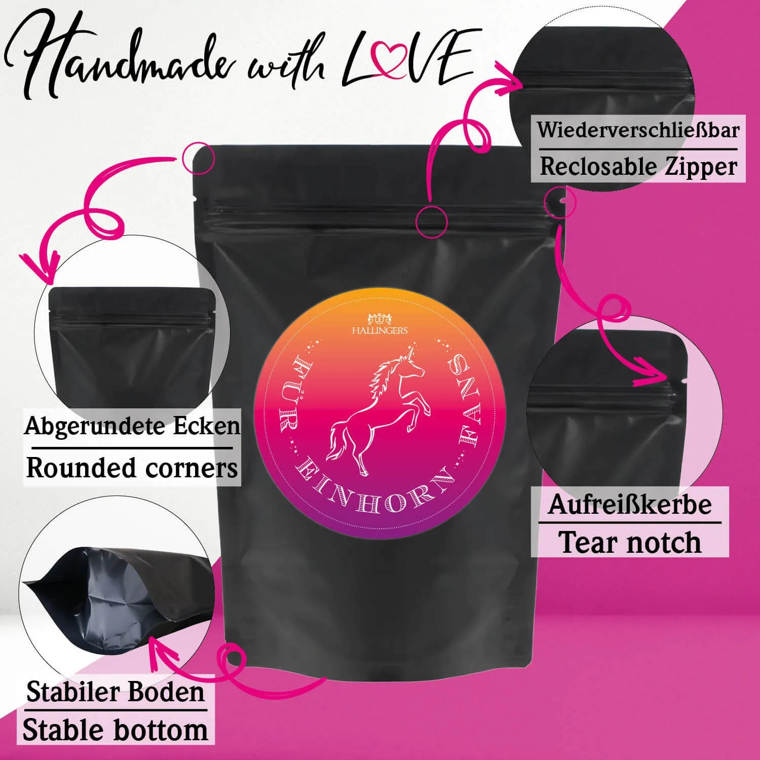 Für Einhorn Fans XXL (großes Mitbringsel Tafel Schokolade, Pralinen & große Fruchtsaftbärchen) - Feinkost-Set, XXL-Wundertüte Gourmet