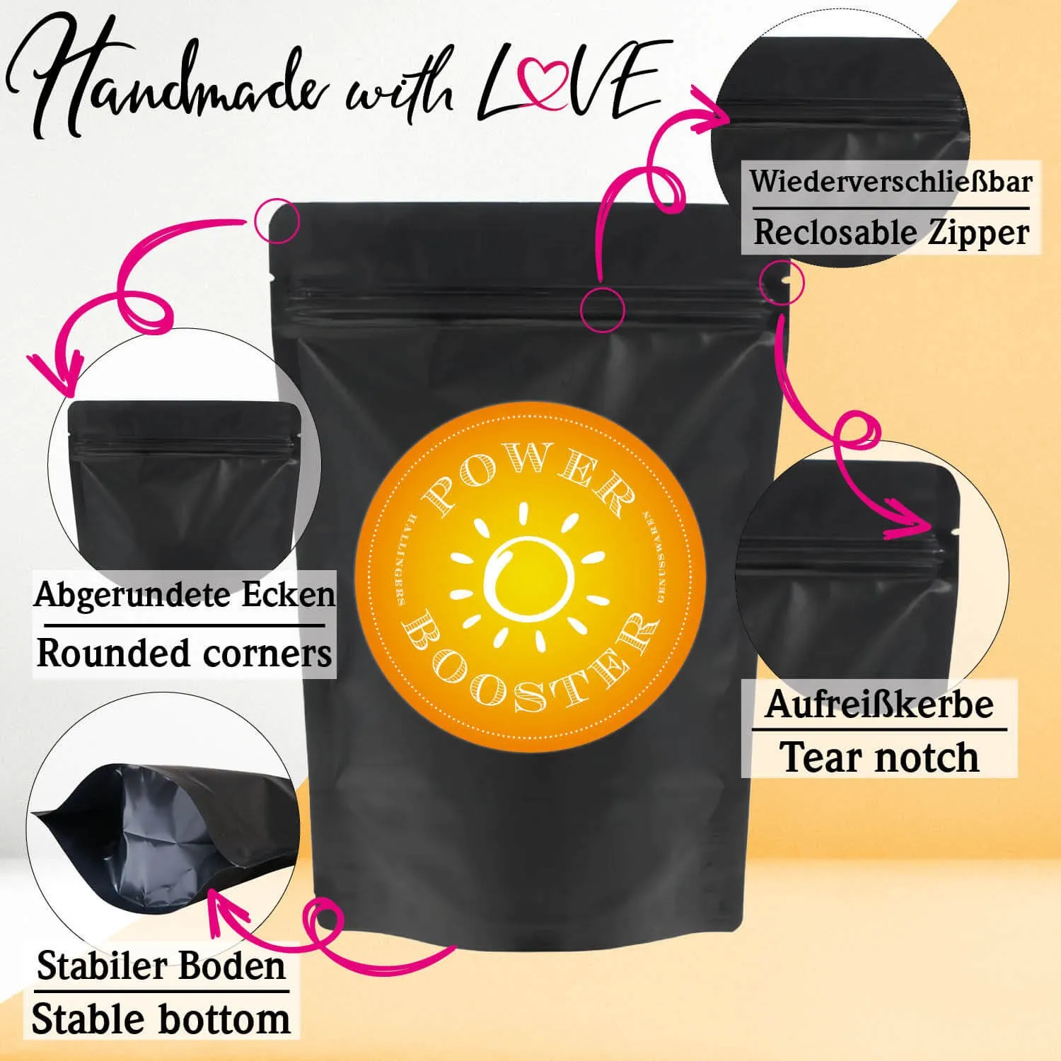 Power Booster XXL (großes Mitbringsel Schokolade, Mandeln, Fruchtsaftbärchen, Pralinen & Tee) - Feinkost-Set, XXL-Wundertüte Gourmet