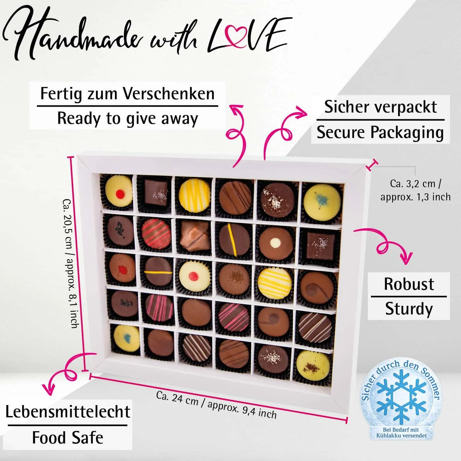 Happy Birthday XXL - Pralinen, ohne Alkohol handmade