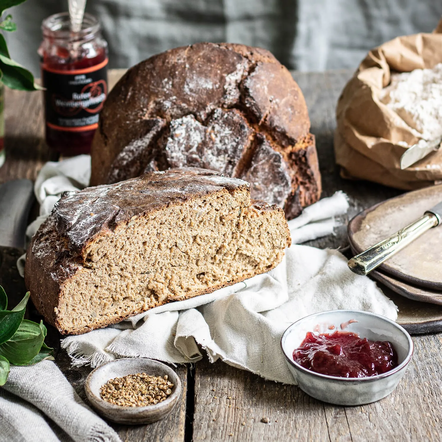 Bauernbrot Komplett-Set - Brotbackmischung-Set, für Brot selber backen