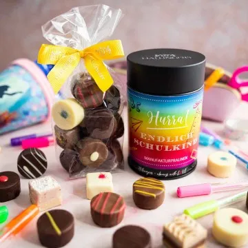 Hurra! Endlich Schulkind - Pralinen, ohne Alkohol handmade