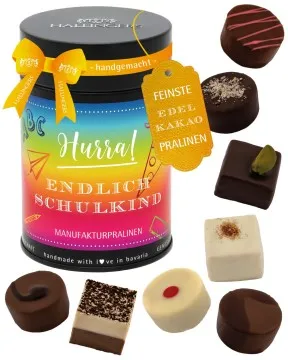 Hurra! Endlich Schulkind - Pralinen, ohne Alkohol handmade