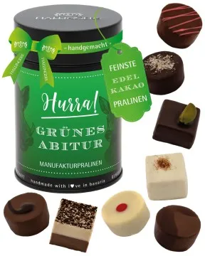 Hurra! Grünes Abitur - Pralinen, ohne Alkohol handmade