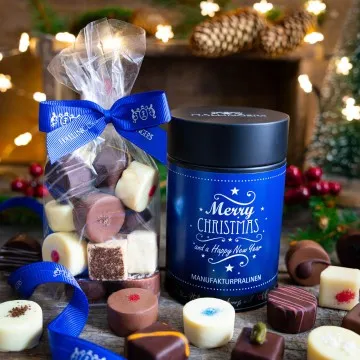 Merry Christmas & A Happy New Year - Pralinen, ohne Alkohol handmade