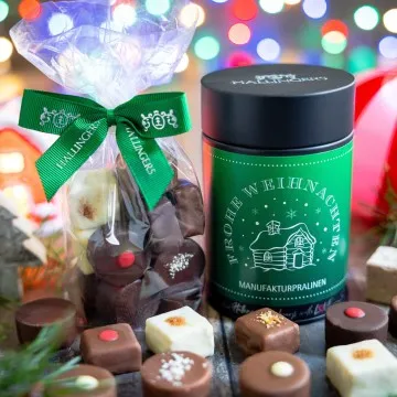 Green, Frohe Weihnachten - Pralinen, ohne Alkohol handmade