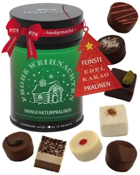 Green, Frohe Weihnachten - Pralinen, ohne Alkohol handmade
