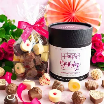Happy Birthday Pink XXL - Pralinen, ohne Alkohol handmade