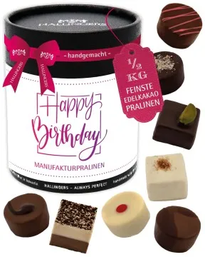 Happy Birthday Pink XXL - Pralinen, ohne Alkohol handmade