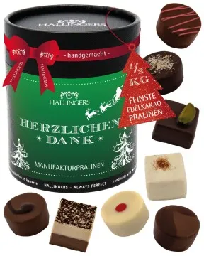 Herzlichen Dank - Christmas XXL - Pralinen, ohne Alkohol handmade