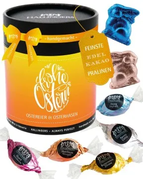 Frohe Ostern Osterei XXL - Pralinen-Osterei, mit & ohne Alkohol