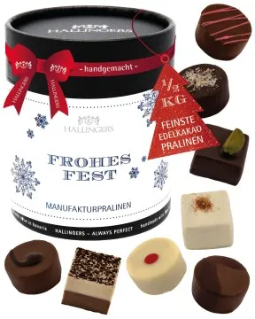 Frohes Weihnachtsfest XXL - Pralinen, ohne Alkohol handmade
