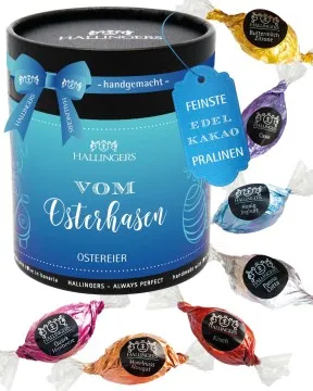Vom Osterhasen XXL - Pralinen-Osterei, ohne Alkohol handmade