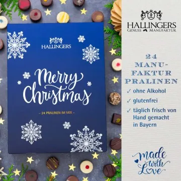 Adventskalender Christmas Time - Pralinen, ohne Alkohol handmade
