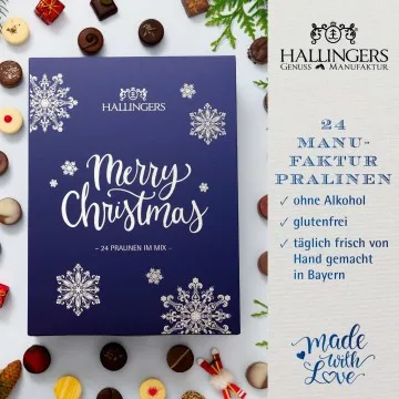 Adventskalender Waldweihnacht - Pralinen, ohne Alkohol handmade