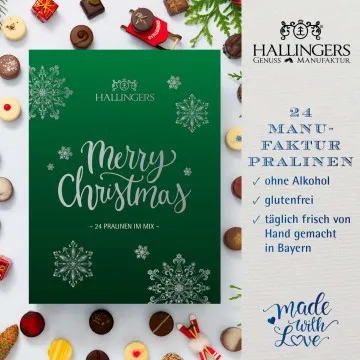 Adventskalender Merry Christmas Waidmannsheil - Pralinen, ohne Alkohol handmade