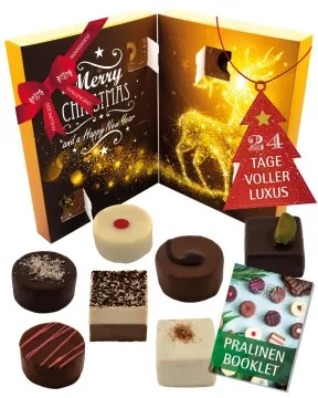 Adventskalender Sternennacht - Pralinen, ohne Alkohol handmade