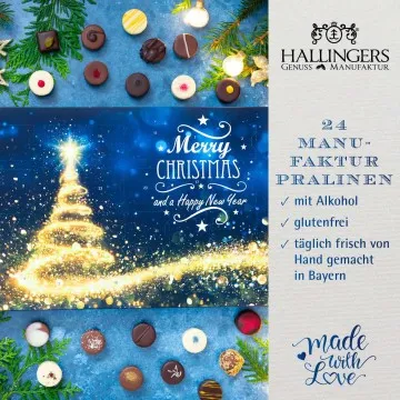 Adventskalender Glitzertanne - Pralinen, mit & ohne Alkohol