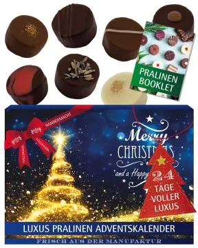 Adventskalender Glitzertanne - Pralinen, mit & ohne Alkohol
