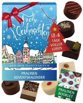 Adventskalender Prächtige Altstadt - Pralinen, ohne Alkohol handmade