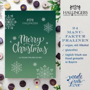 Adventskalender Weihnachtsstimmung - Vegane Pralinen, mit & ohne Alkohol