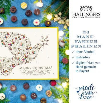 Adventskalender Weltfrieden - Pralinen, ohne Alkohol handmade