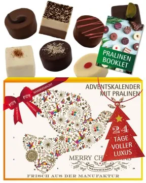 Adventskalender Weltfrieden - Pralinen, ohne Alkohol handmade