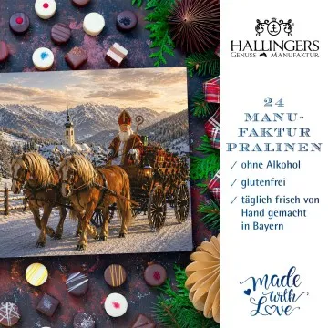 Adventskalender Nikolausfahrt - Pralinen, ohne Alkohol handmade