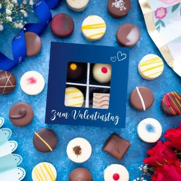 Blue, Zum Valentinstag - Pralinen, mit & ohne Alkohol