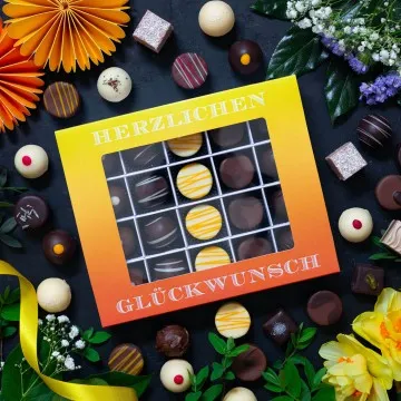 Herzlichen Glückwunsch XL - Pralinen, ohne Alkohol handmade