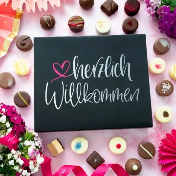 Herzlich Willkommen XL - Pralinen, ohne Alkohol handmade