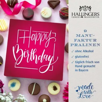 Happy Birthday L - Pralinen, ohne Alkohol handmade