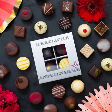 Herzliche Anteilnahme - Pralinen, ohne Alkohol handmade