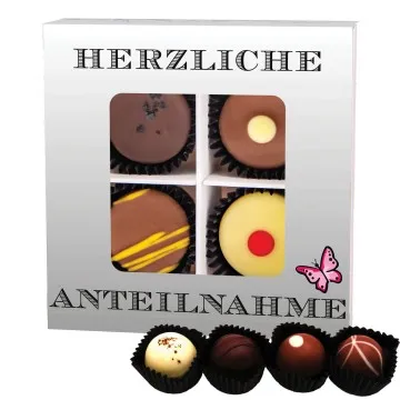 Herzliche Anteilnahme - Pralinen, ohne Alkohol handmade